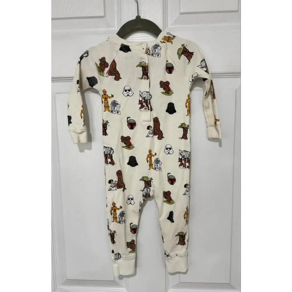 STAR WARS Baby Toddler 12-18 Month Long Sleeve Romper 100% Cotton